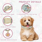 Cotton Dog Collar, Adjustable Puppy Dog Collars, Cute Girl or Boy Dog Collar - Image 3