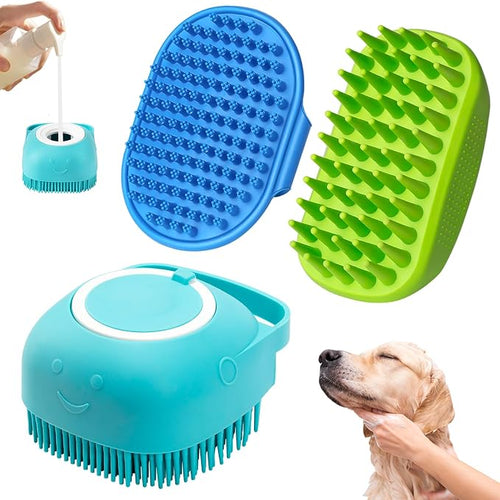 3PCS Dog Bath Brush, Scrubber for Bath, Dog Bath Supplies, Suitable for by Unknown