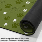 Dog Food Mat, Absorbent Water Bowl Mats Cat Pet Feeding Placemats Dark Green 12 - Image 3