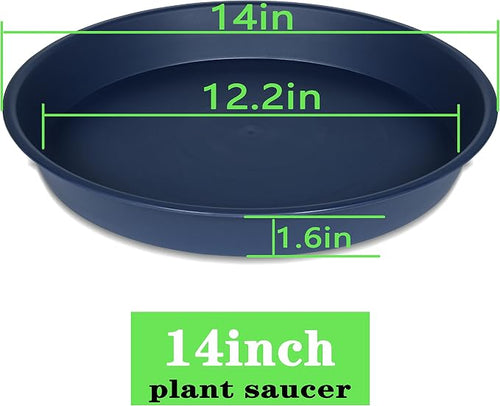 4 Pack of 14 inch Plant Saucers Bird Bath Bow Round, Plastic Plant Saucer Tray - Image 2