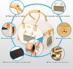 Dog Carrier, Cat Carrier, Pet Carrier, Foldable Premium PU Leather Dog Purse - Image 3