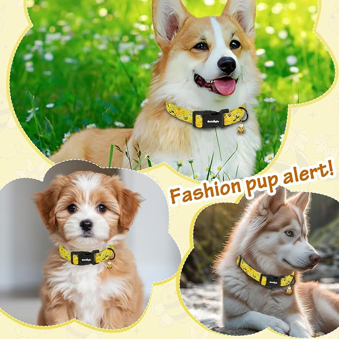 Yellow Dog Collar for Small Dogs, Spring & Summer Theme Small Dog Collars - Image 6