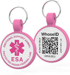 ESA Dog Tag, QR Code Dog Tag, Modifiable Free Pet Online Profile, Scannable QR by WhoseID