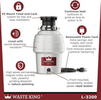 Waste King Garbage Disposal for Kitchen Sink - Image 3