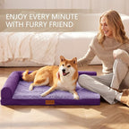 Patas Lague Orthopedic Dog Bed Large Sized Dog 36''X24'', Waterproof L Bolster - Image 2