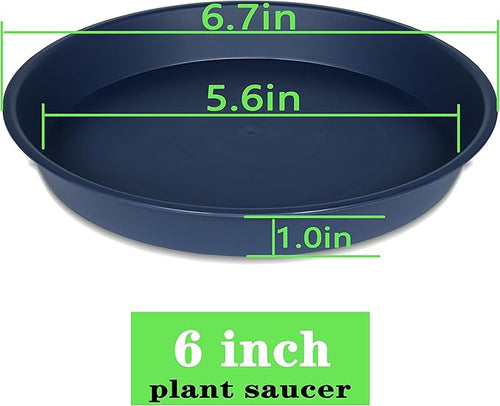 6 Pack Plant Saucer Drainage Tray, Plastic Plant Water Tray, 6 inch Flower - Image 2