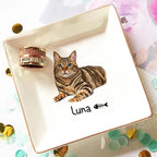Custom Pet Photo Ring Dish, Personalized Pet Portrait Jewelry Dish, Pet Lover - Image 4