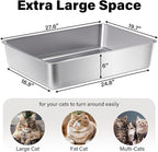 Stainless Steel Litter Box, Extra Large Metal Litterbox - Image 2