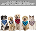 Buffalo Plaid Dog Bandanas Fall Christmas X-Large 6PCS Dog Gifts Red Blue Green - Image 7