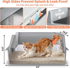 2PACK Stainless Steel Cat Litter Box - Image 3