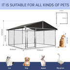 78"x 78" Outdoor Dog Enclosure Heavy Duty Dog Kennel House Mesh Dog Big Cage - Image 4
