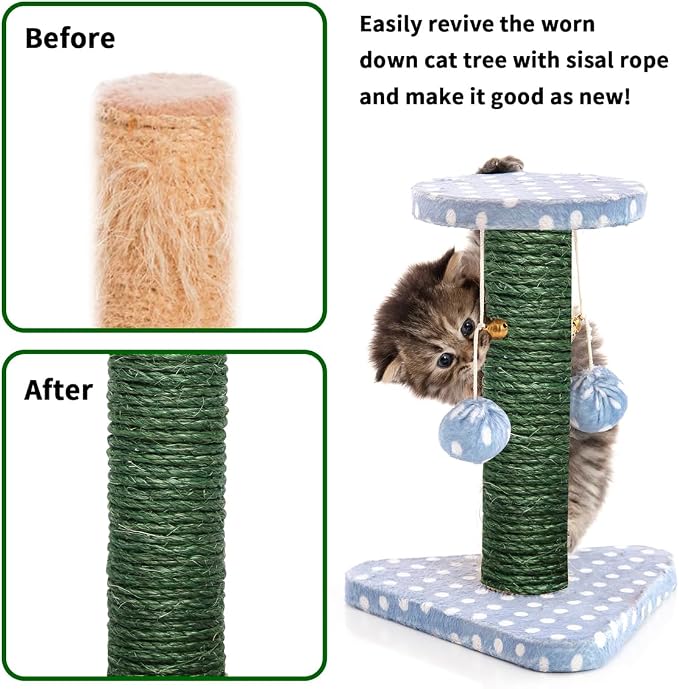 Green Sisal Rope 1/4 Inch by 49-Feet - Image 2