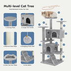 DUMOS 54-inch Indoor Cat Tree Tower –Multi-Level Pet House - Image 4