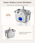 Cat Water Fountain Stainless Steel: 74oz/2.2L Cat Fountain - Image 7
