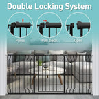 WAOWAO Baby Gate 38.58-43.31" Extra Wide Pressure Mounted Walk Through Swing - Image 4