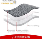 Dog Bed Covers Soft Plush Replacement Washable, Waterproof Pet Bed Liner Grey - Image 3