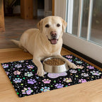 Pet Feedings Mats 20x12 inch Glitter Paw Print Pet Bowl Placemat Non Slip Mat - Image 4