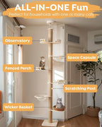 Veehoo Floor to Ceiling Cat Tree Height Adjustable, Sturdy Tall Cat Tree - Image 4