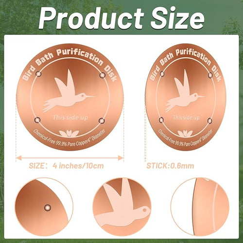 4 Inches Pure Copper Bird Bath Purification Disk, 0.6mm thick, Reinforced - Image 2