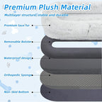 Human Dog Bed - 71"x45"x12" Fits You & Pets, Washable Faux Fur, Orthopedic - Image 4