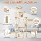 Sweetcrispy 66 inch Cat Tree Tower, Large Multi Level Cat Climbing Tower - Image 2