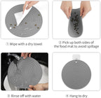 Ptlom 2pcs Pet Placemat for Dogs and Cats, Waterproof Silicone Dog Feeding Bowl - Image 6