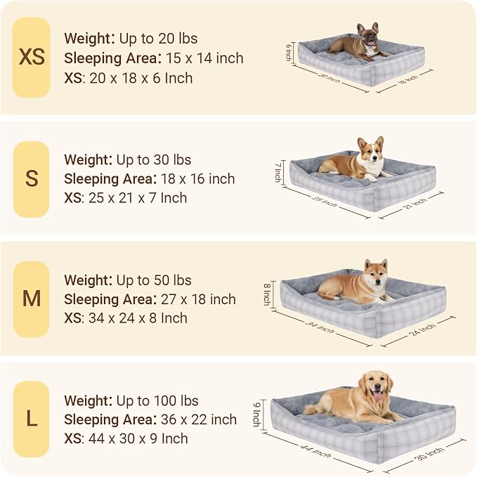 MIHIKK Rectangle Dog Beds for Large Dogs & Cats, Orthopedic Sleeping Pet Bed - Image 4