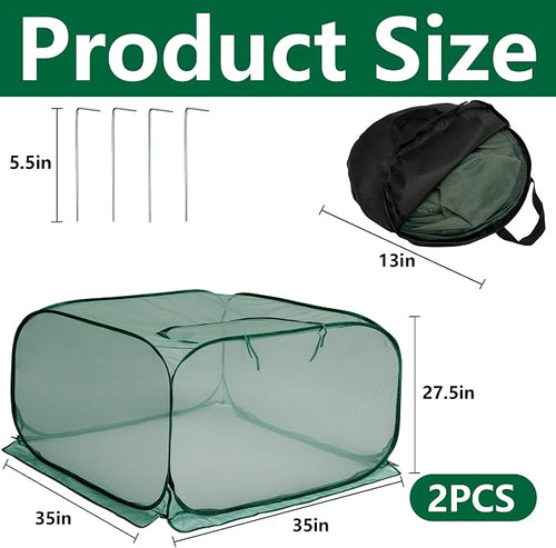 2 Pcs Pop Up Mesh Plant Cover, Garden Net Cage Guard Cover - Image 2