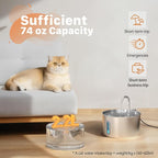 Cat Water Fountain Stainless Steel: 74oz/2.2L Cat Fountain - Image 2