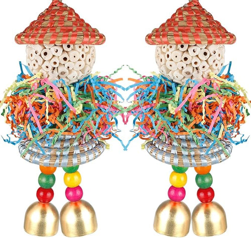 2PCS Bird Toys Parrot Foraging Shredder Hanging Toys Sola Balls by BBjinronjy