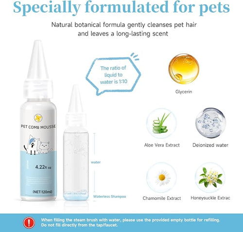3-in-1 Pet Steam Brush Set for Dogs & Cats, Grooming Comb - Image 2