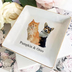 Custom Pet Photo Ring Dish, Personalized Pet Portrait Jewelry Dish, Pet Lover - Image 2