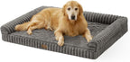 Cute Dog Bed for Extra Large Dogs, Faux Rabbit Fur Orthopedic Foam Dog Bed by COZYKISS