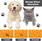 Dog Food Mat, Absorbent Water Bowl Mats Cat Pet Feeding Placemats Orange 16 * - Image 2