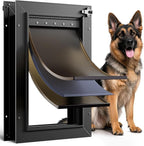 Dog Door for Door All Aluminum 3 Flaps Black, Large Dog Doggy Doggie Door by PETCOMING
