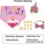 ADOGGYGO Dog Birthday Bandana Scarf and Dog Girl Birthday Party Hat - Image 3