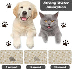 Dog Food Mat, Absorbent Water Bowl Mats Cat Pet Feeding Placemats Beige 24 * 32 - Image 2