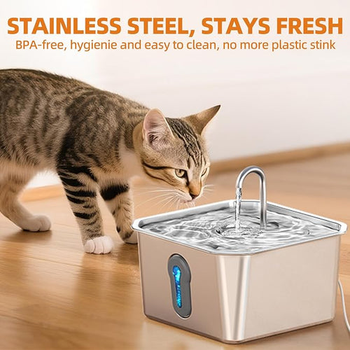 4L Large Capacity Cat Water Fountain Stainless Steel - Image 2