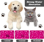 Dog Food Mat, Absorbent Water Bowl Mats Cat Pet Feeding Placemats Pink 17 * 30 - Image 2