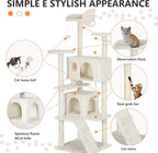 BestPet | 62" Cat Tree Tower | Beige | Sturdy, Hanging Cat Toys, Observation - Image 6