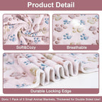 Dono 1 Pack 3 Blankets Soft Fluffy Paw Print Pattern Fleece Pet Blanket Warm - Image 5