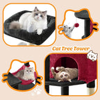 Sweetcrispy 44 Inch Cat Tree Tower, Cat Climbing Tower - Image 4
