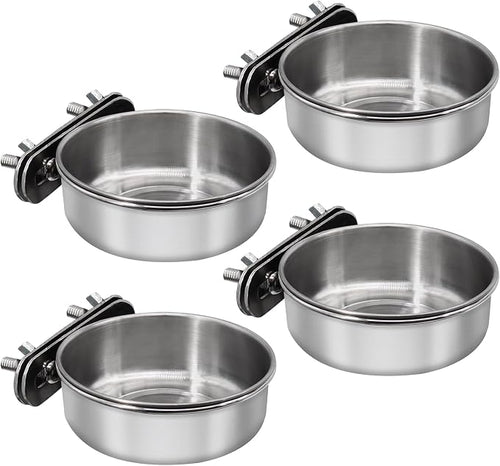4 Pcs Small Bird Feeding Dish Cups, Parrot Food Bowl Cage by DVHEY