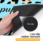 Puppy Feeding Mat 20x12 inch Blue Leopard Print Dog Bowl Placemat Non Slip Mat - Image 7