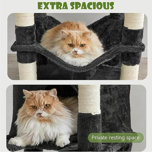 78.8" Large Cat Tree Tower for Indoor Kitties, Sisal Scratching Posts, Hammock - Image 2