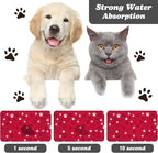Dog Food Mat, Absorbent Water Bowl Mats Cat Pet Feeding Placemats Red 24 * 32 - Image 2