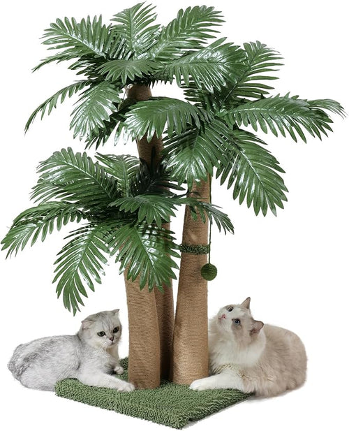 40'' Tall Cat Scratching Post Cat Tree, 3 Curved Design Palm Tree Cat by Unknown