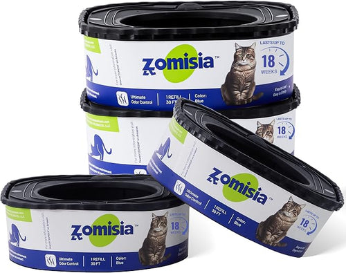 4 Pack Cat Litter Refill Bags, Non-See-Through Jumbo 120FT Cartridge Refill by Zomisia