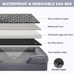 INVENHO Orthopedic Dog Bed Medium Size Dog, Waterproof Egg-Crate Foam Couch - Image 4