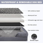 INVENHO Orthopedic Extra Large Dog Bed, XXL Waterproof Dog Sofa, Egg-Crate Foam - Image 4